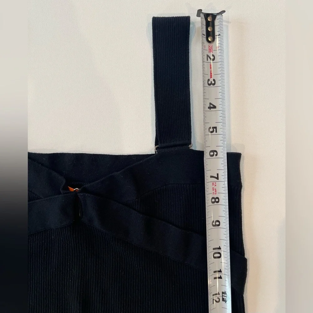 Cynthia Steffe Ribbed Knit Crisscross Stretch Black Medium Dressy Tank - Picture 7 of 9